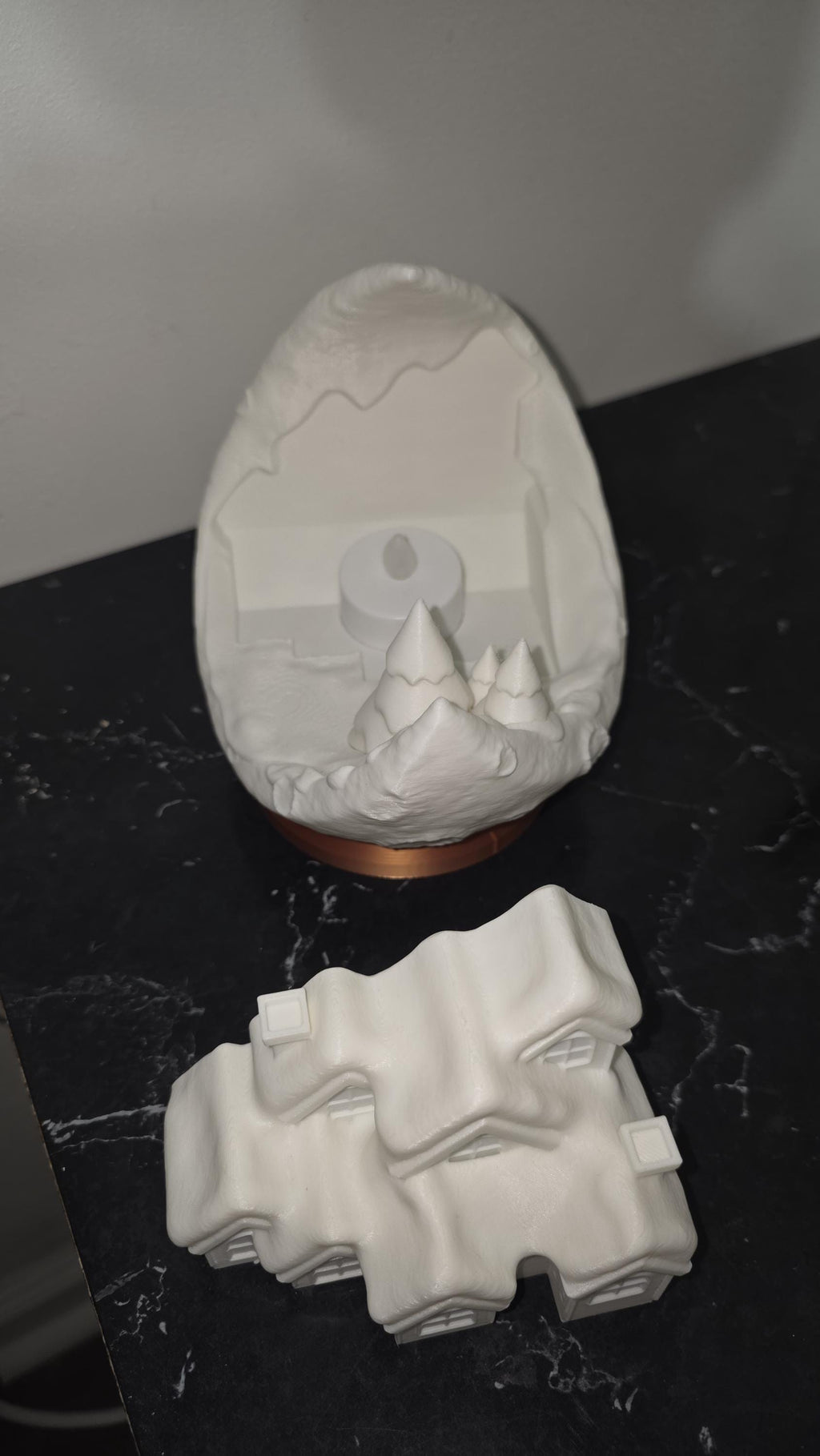 3D Printed Winter Village Scene Snowy Holiday Decor Cozy Christmas Gift Tabletop Display