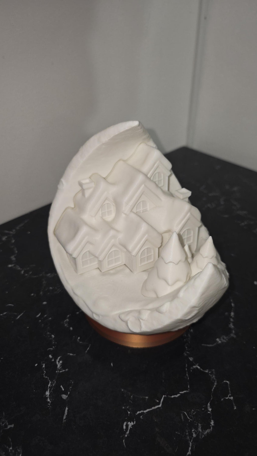 3D Printed Winter Village Scene Snowy Holiday Decor Cozy Christmas Gift Tabletop Display