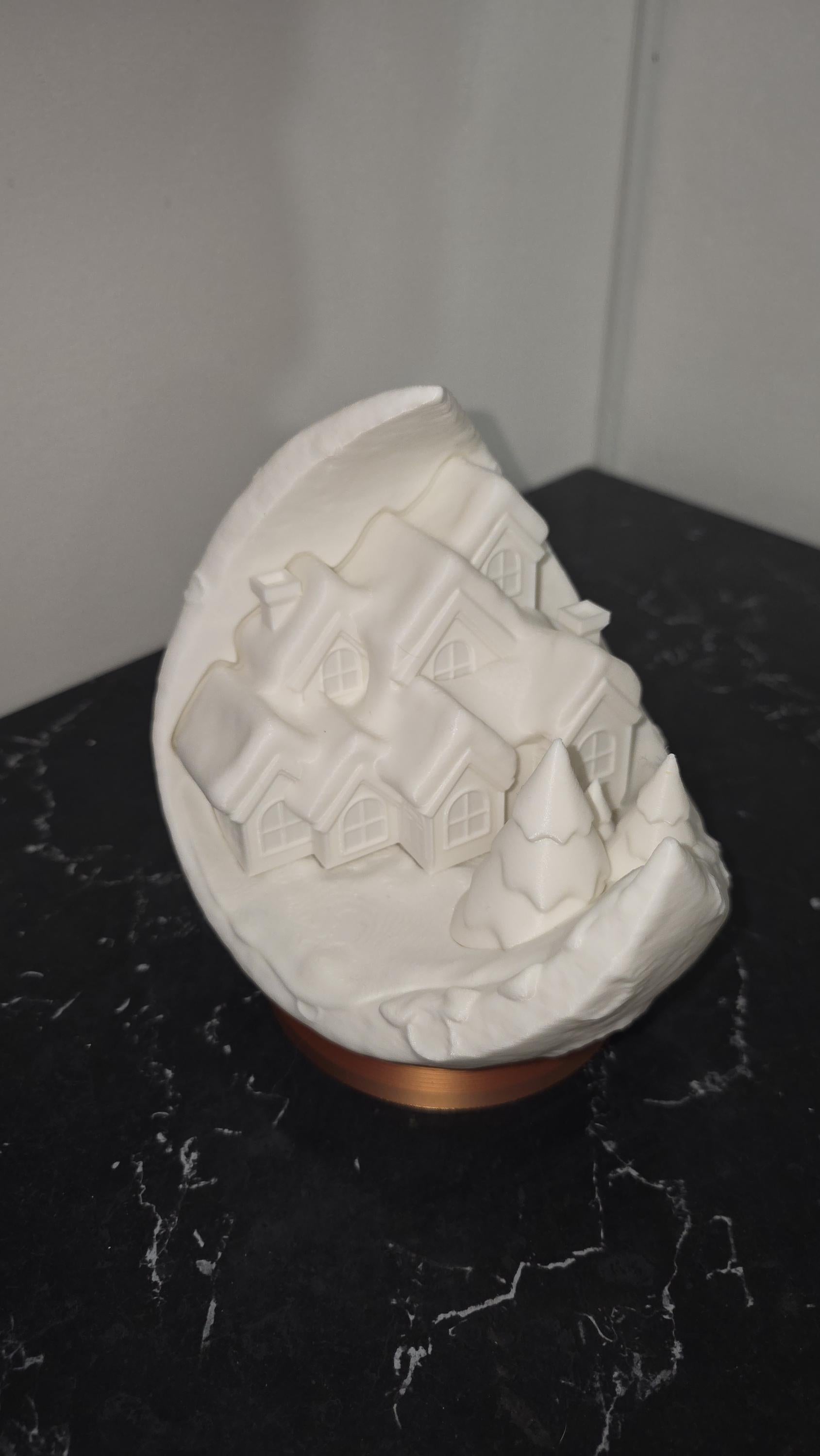 3D Printed Winter Village Scene Snowy Holiday Decor Cozy Christmas Gift Tabletop Display