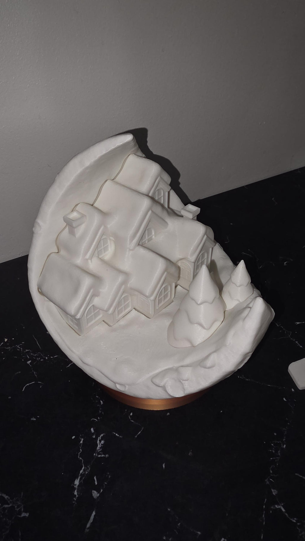 3D Printed Winter Village Scene Snowy Holiday Decor Cozy Christmas Gift Tabletop Display