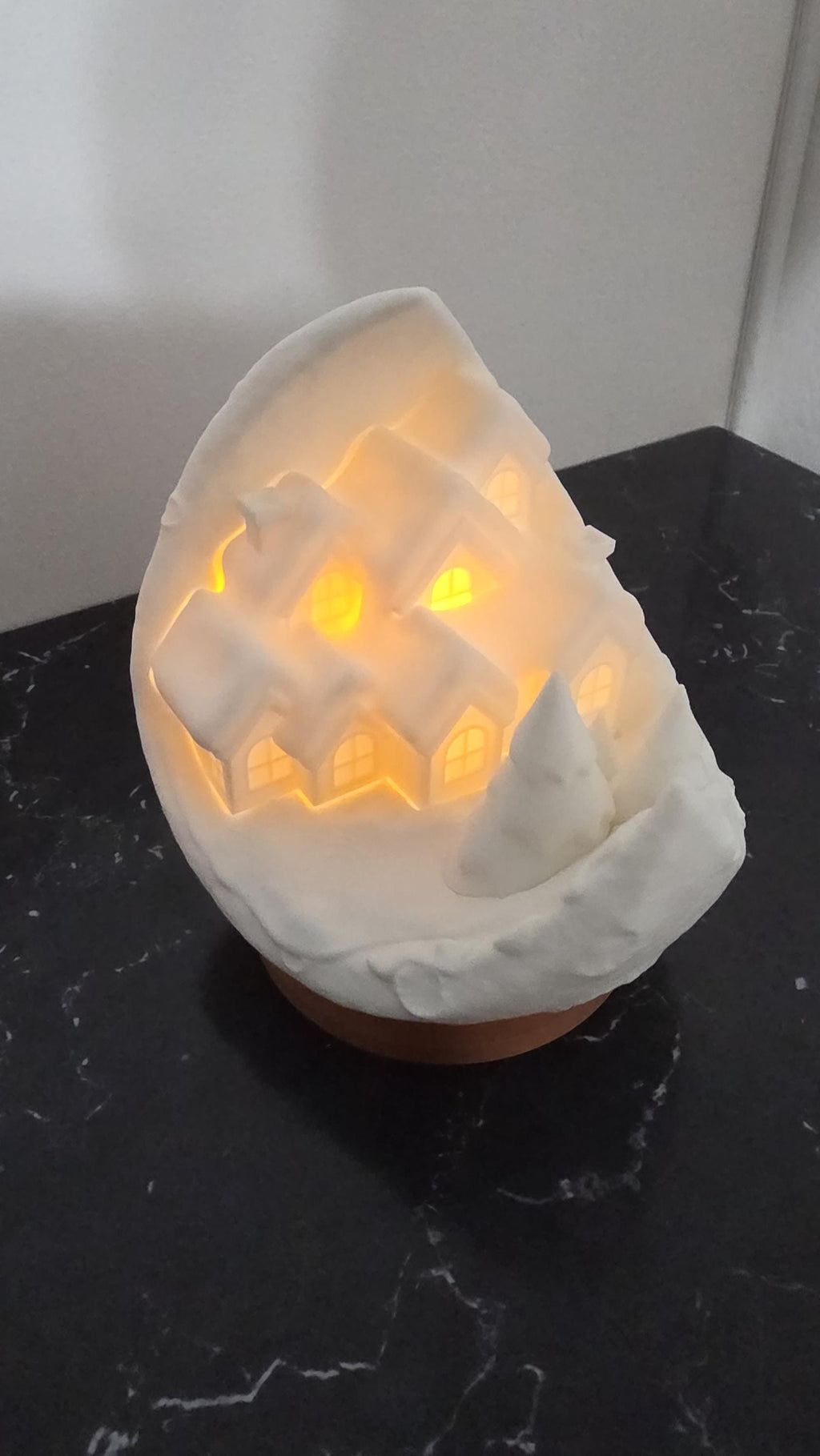 3D Printed Winter Village Scene Snowy Holiday Decor Cozy Christmas Gift Tabletop Display
