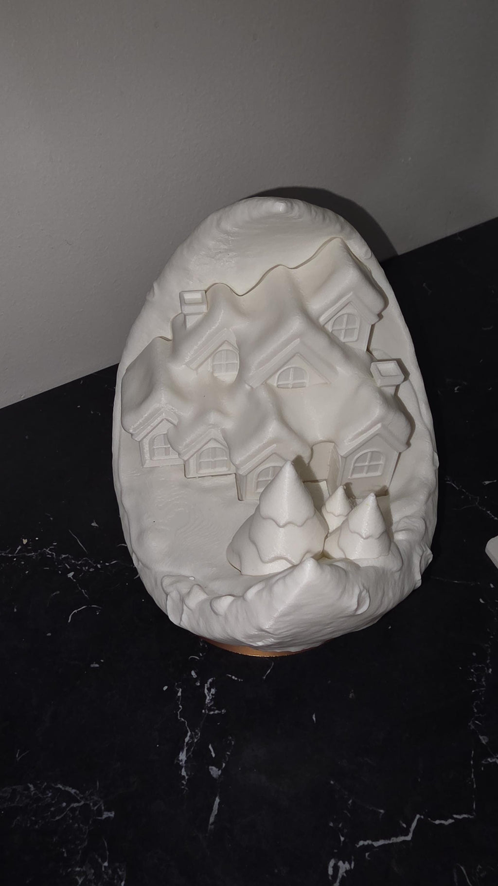 3D Printed Winter Village Scene Snowy Holiday Decor Cozy Christmas Gift Tabletop Display