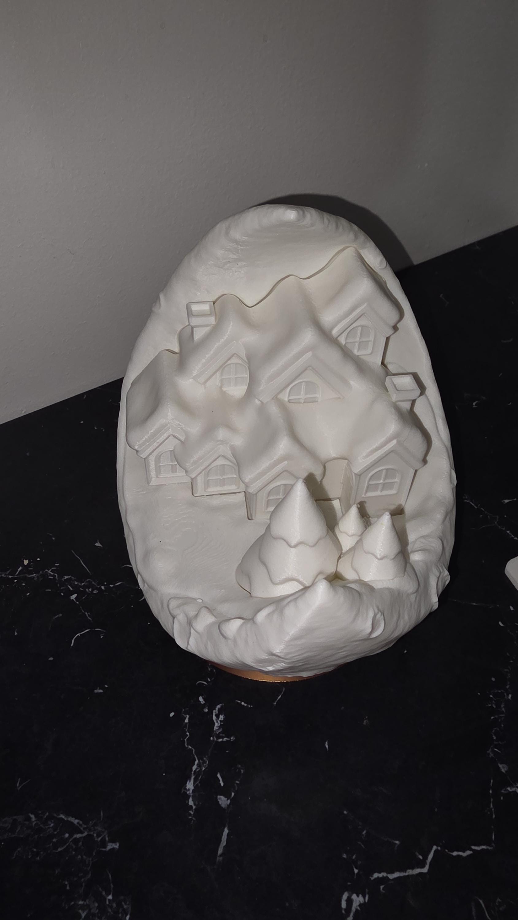 3D Printed Winter Village Scene Snowy Holiday Decor Cozy Christmas Gift Tabletop Display
