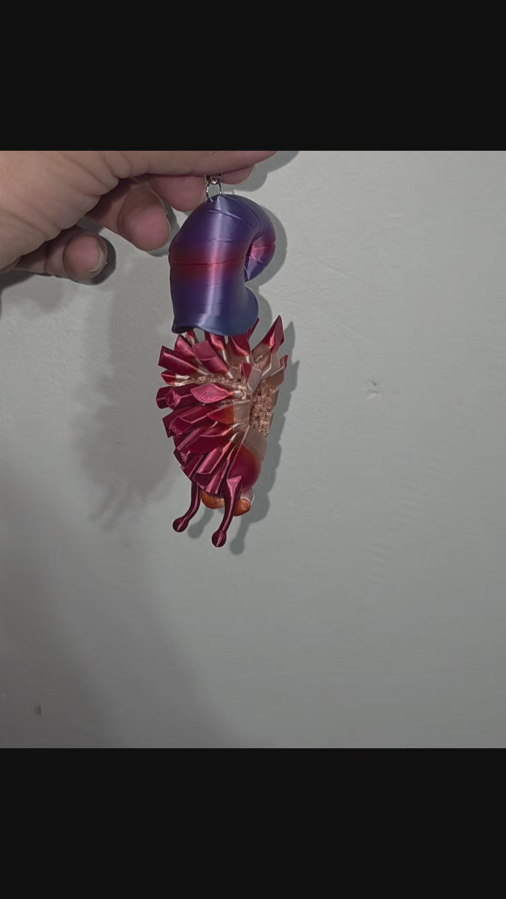 Articulated Rainbow Snail Keychain