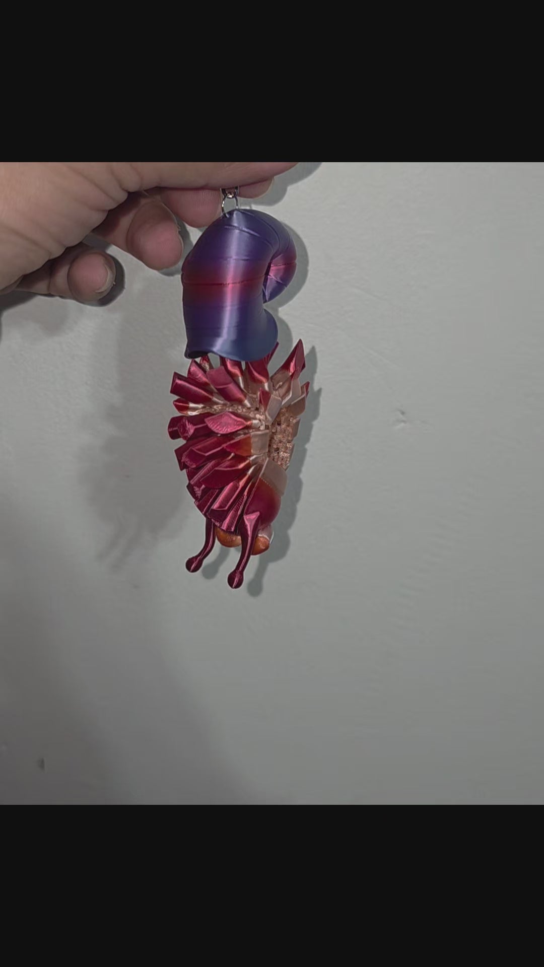 Articulated Rainbow Snail Keychain