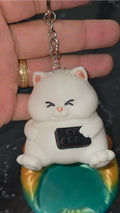 Lazy Cat TV Remote Keychain